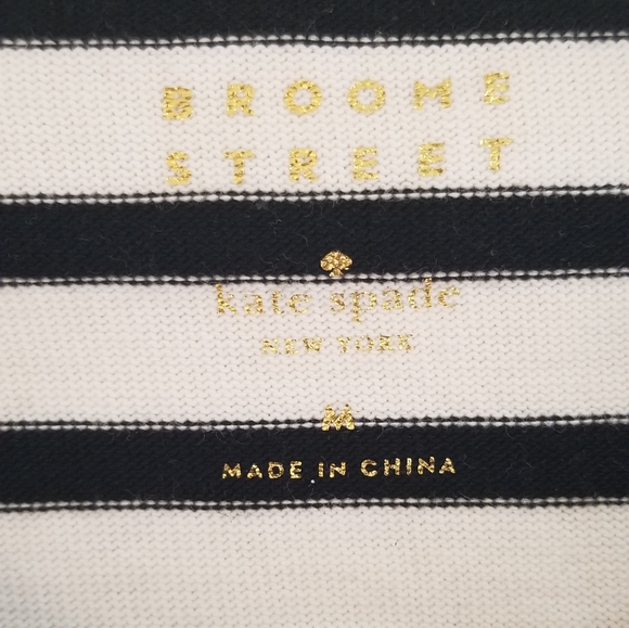 Kate Spade Stripe Flutter Sleeve Top - Picture 5 of 6